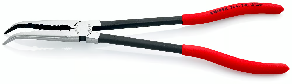 Knipex Angled Long Reach Need Nose Pliers With Transverse Profiles - 28 81 280