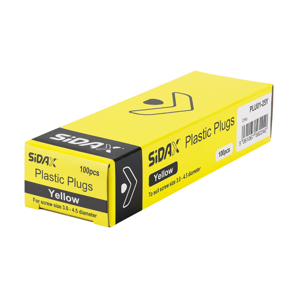 Plastic Plugs | Yellow 25mm