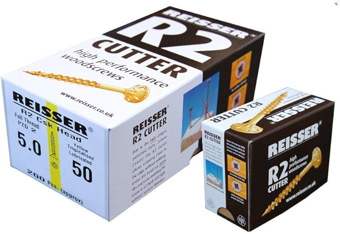 Reisser Cutter Woodscrews Countersunk Pozi Yellow 3.5 × 20 mm – 200 Pack