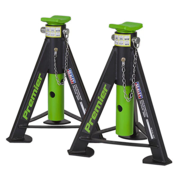 Sealey Premier Axle Stands (Pair) 6 Tonne Capacity per Stand - Green - AS6G