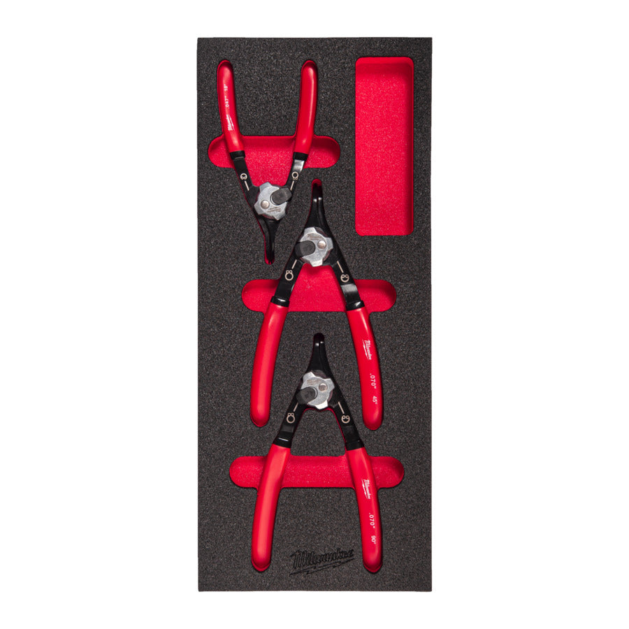Milwaukee 4932493632 Circlip Plier Set In Foam - 3 Piece