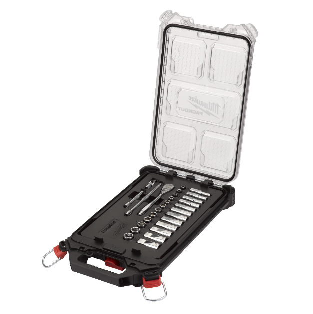 Milwaukee 4932478812 1/4" Metric Ratchet & Socket Set Packout - 28 Piece
