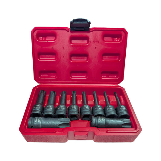 10-Piece 1/2" Drive CR-MO Impact Torx Socket Set T30-T100 -SOLID-X-1/2"-T10