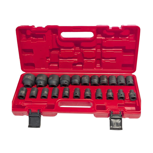 22-Piece 1/2" Drive CR-MO Short Impact Socket Set 8-36mm -  SOLID-X-12"22PC
