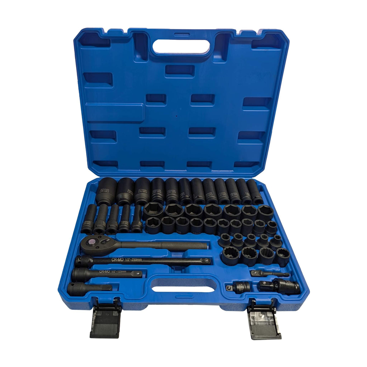 50-Piece 1/2" Drive CR-MO Combination Impact Socket Set - SOLID-X-1/2"50PC