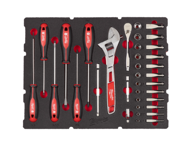 Milwaukee 4932480717 1/4" Ratchet, Socket, Trilobe Screwdriver & Wrench Set For Packout