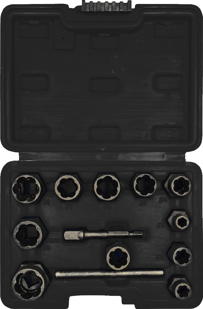 Powerhand SIN-403.0210 3/8" Rounded Bolt & Nut Extractor Set - 13 Piece