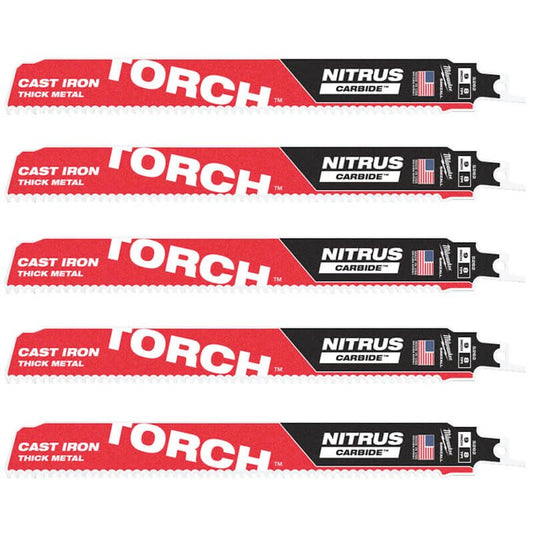 Milwaukee 230mm x 8tpi Metal TORCH Sawzall Blades with Nitrus Carbide