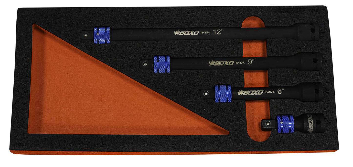 BOXO 4Pc 1/2" Impact Extension Set With Quick Release