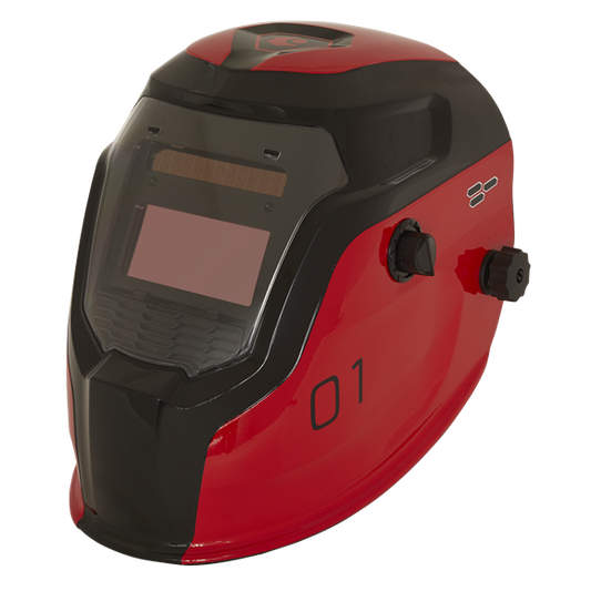 Sealey 
Auto Darkening Welding Helmet Shade 9-13 - Red