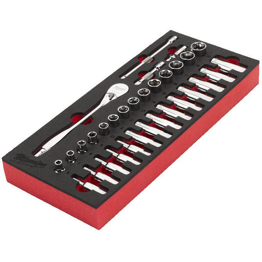 Milwaukee 32 Piece 3/8" Ratchet & Socket Foam Insert Set