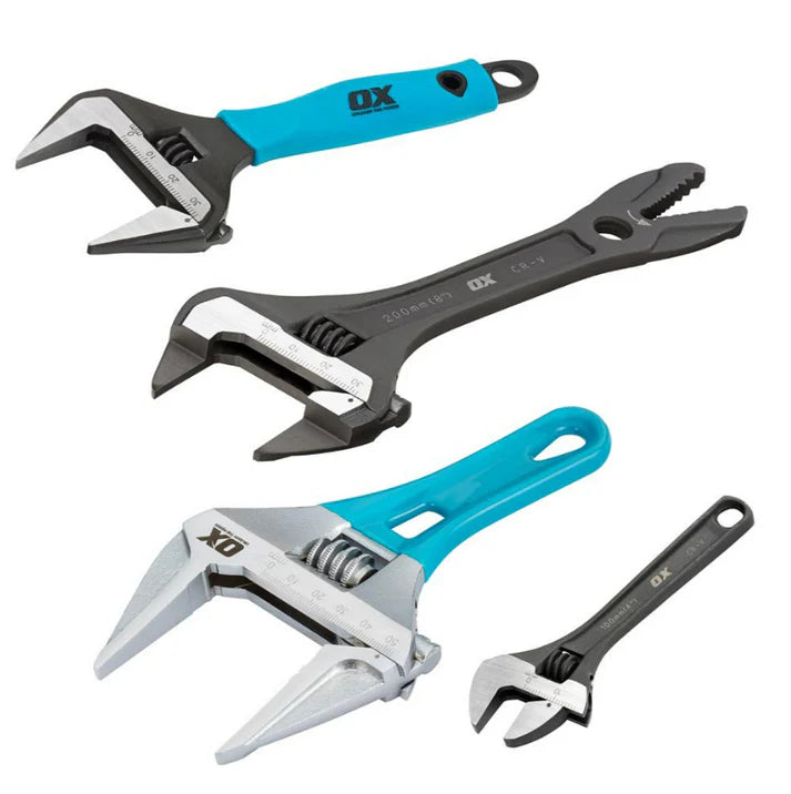 Ox Tools OX-P552604 Pro Adjustable Wrench Pack - 4 Pack Black Friday Bundle