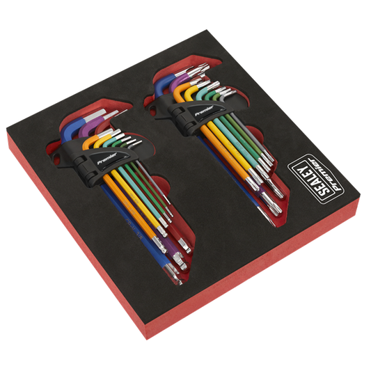 Sealey 
TRX-Star* & Ball-End Hex Key Set 18pc Long Anti-Slip