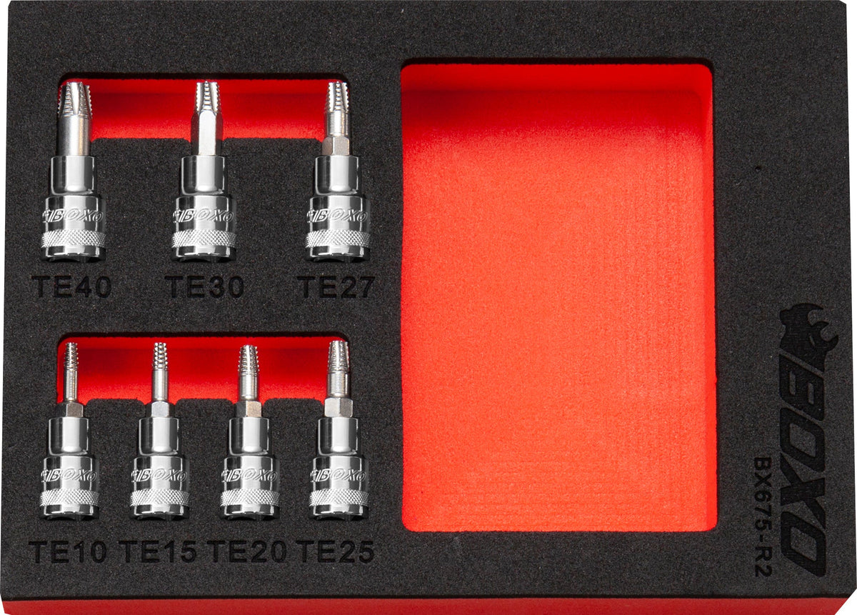 Boxo BX675-R2 1/4" Torx Extractor Bit Socket Set - 7 Piece
