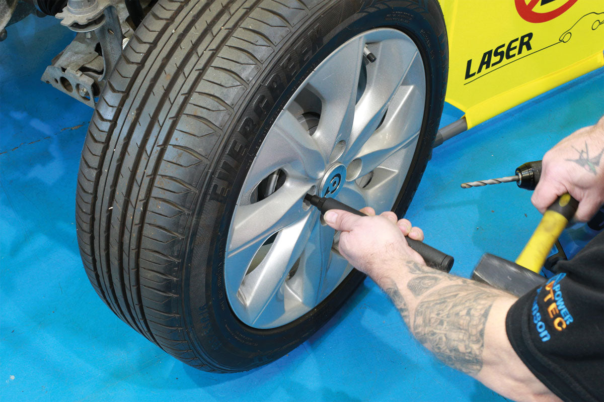 Laser 8912 Locking Wheel Nut Removal Kit - Lug Driller