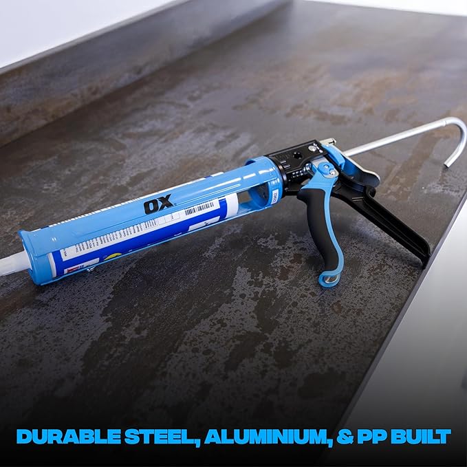 OX Tools 400mL Heavy Duty Caulk Gun | 25:1 /12:1 Dual Thrust Ratio