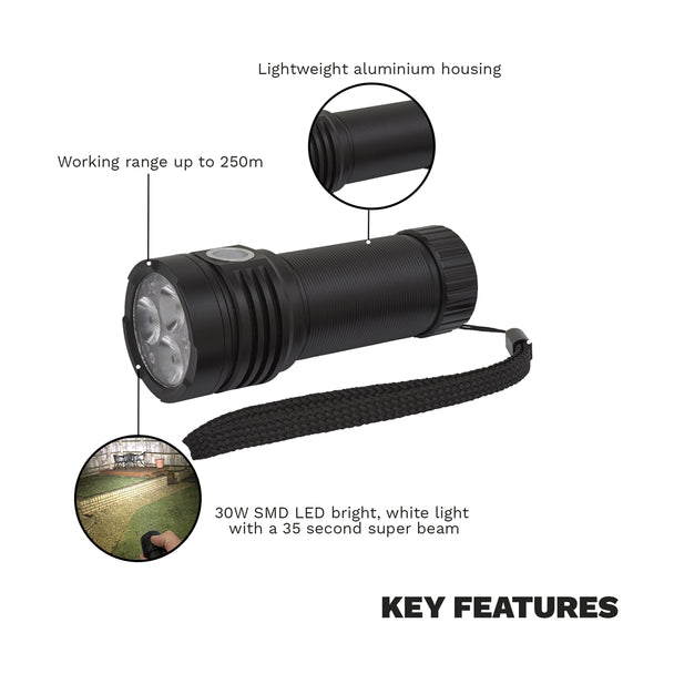 Sealey 
Rechargeable Super Beam Pocket Light 3500lm SMD LED 30W