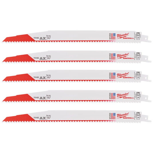 Milwaukee 300mm x 5tpi Wood With Nails AX Demolition Sawzall Blades