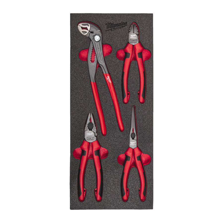 Milwaukee 4932498669 Plier Set In Foam - 4 Piece