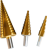 POWERHAND 3Pc HSS-Tin Step Drill Bit Set