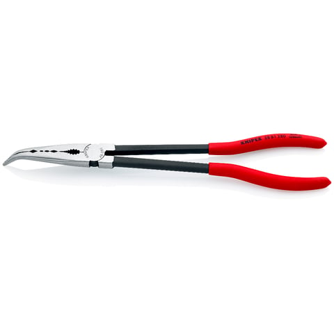 Knipex 28 81 280 Angled Long Reach Need Nose Pliers With Transverse Profiles - 280mm