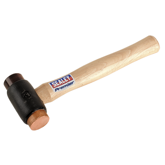 Sealey 
Premier Copper/Rawhide Faced Hammer with Hickory Shaft 2.25lb