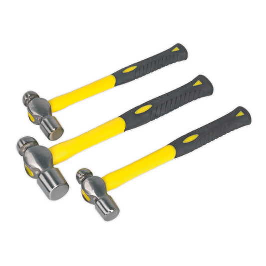 Sealey Premier Ball Pein Hammer Set with Fibreglass Shafts 3pc