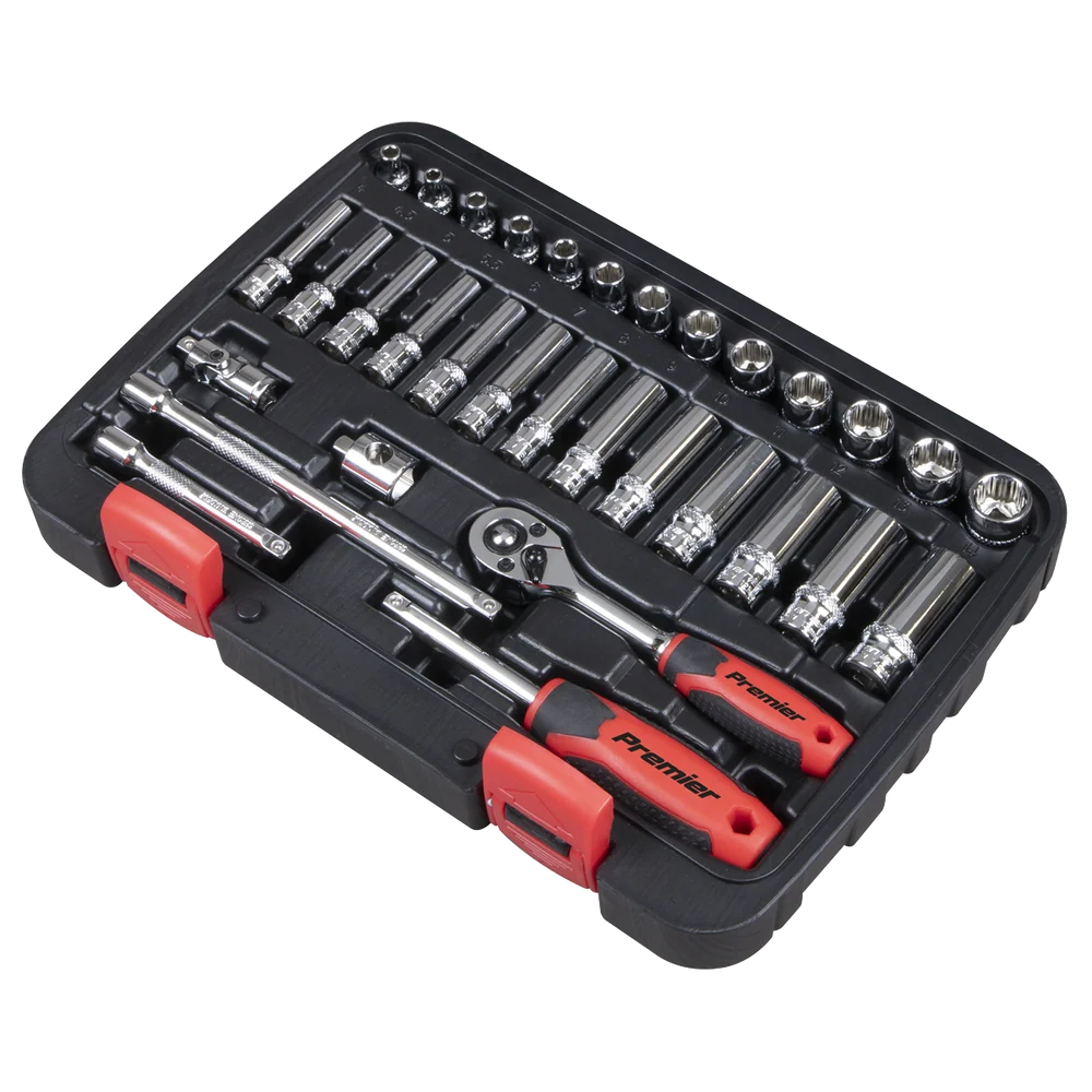 Sealey AK27480 Lock-On™ Socket Set 1/4"Sq Drive 32pc