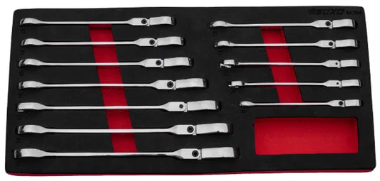 Boxo BX7006 12 Pc Flex Head Ratcheting Spanner Set