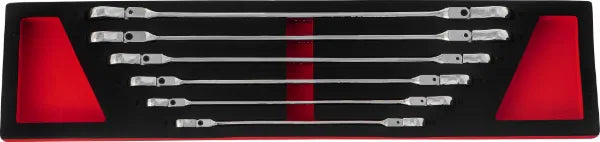 Boxo BX7007 6 Pc Flex Head Ratcheting Spanner Set