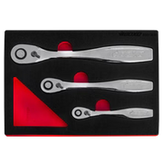 Boxo 3 Pc 120T Slim Head Ratchet Set Push Button Release