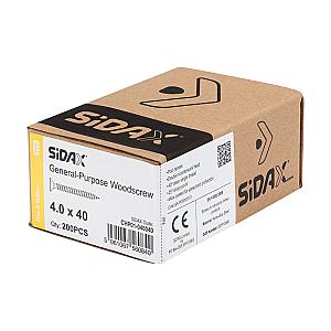 Sidax 4.0 x 40 Countersunk Pozi Pz2, CHP01 General-Purpose Woodscrew