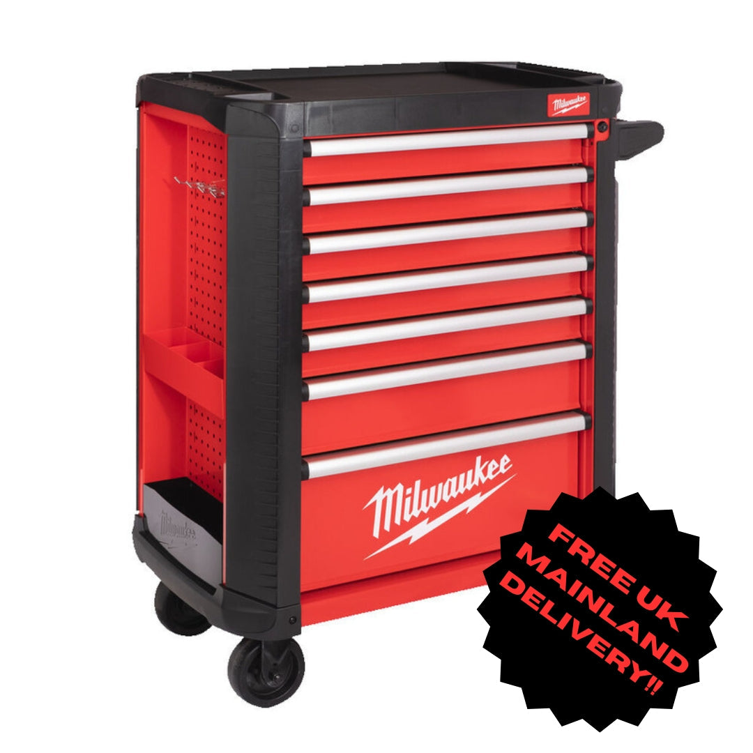 Milwaukee Filled TOOLGUARD™ 30″ / 78 cm 7-Drawer Steel Storage Rolling Cabinet - FREE UK MAINLAND DELIVERY