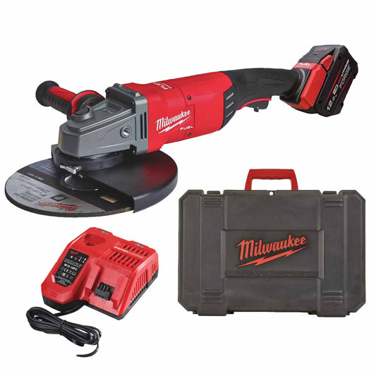 Milwaukee  18v Fuel 9" Angle Grinder Kit - With M18FB12 12ah Battery - M18FLAG230XPDB-121C