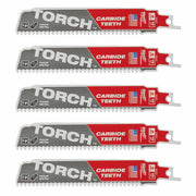 Milwaukee 48005551 5 Pack Heavy Duty Torch Carbide Sawzall Blade - 150mm x 10TPI