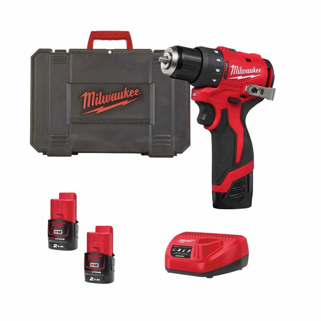 Milwaukee M12BLDDRC-202C M12 Compact Brushless Drill Driver Kit — 2 x 2.0Ah, Charger & Case - Confirm Info