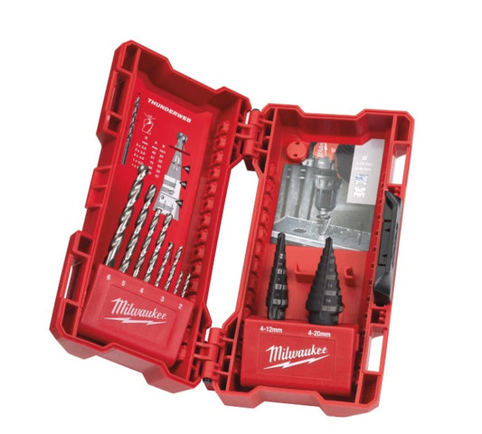 Milwaukee Step Drill+ThW HSSG Combo Set - 10 Piece - 48899350