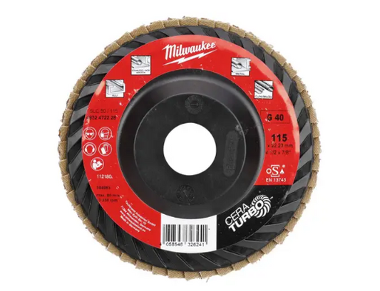 Milwaukee Cera Turbo Flap Disc SLC 50 / 115mm G40 1pc (4932472228)