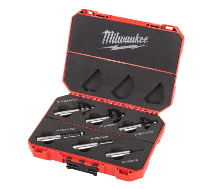 Milwaukee Router Bit Set 12mm-6pc.