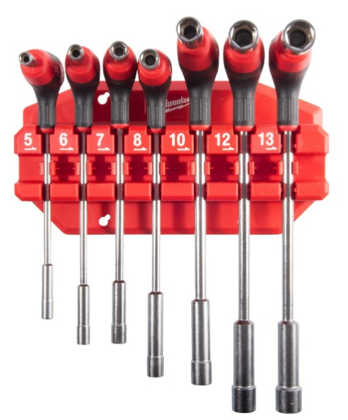Milwaukee 7 Piece Comfort Grip Nut Driver Wrench Set & Rack