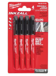 Milwaukee 48223154 INKZALL Fine Tip Markers 4 Pack