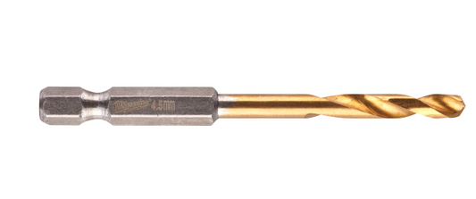 Milwaukee 48894710 Red Hex Shockwave HSS-TIN Metal Drill Bit 4.5mm