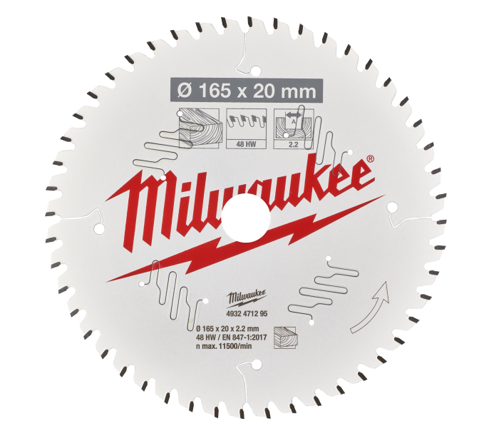 Milwaukee 4932471295 165mm x 20mm x 48T Circular Saw Blade