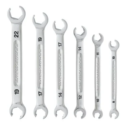 Milwaukee 4932480636 Flare Nut Spanner Set Metric - 6 Piece