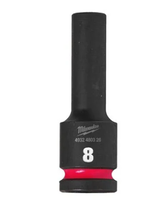 Milwaukee 8mm Shockwave Impact Duty 1/2" Drive Impact Socket Deep