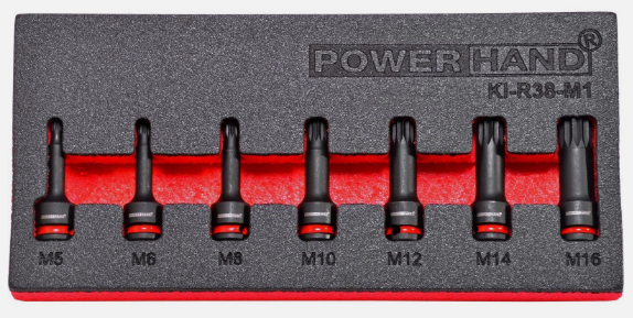 Powerhand 3/8" Spline Impact Socket Set - 7 Piece