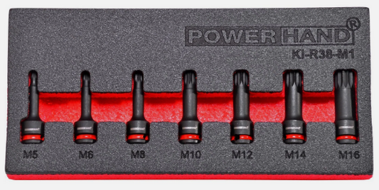 Powerhand 3/8" Spline Impact Socket Set - 7 Piece