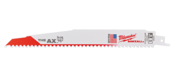 Milwaukee SAWZALL 230mm Heavy Duty AX Demolition Reciprocating Saw Blades for Wood with Nails