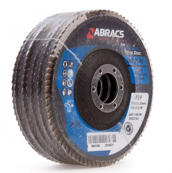 Abracs ABFZ115B0120 PRO Zirconium Flap Disc 115 x 22mm 120 Grit