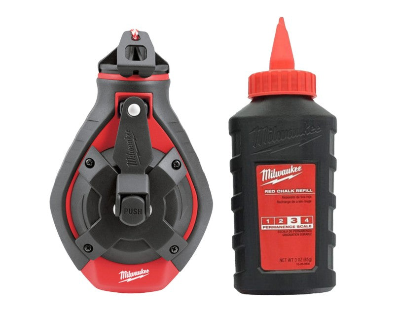 Milwaukee Bold Line Chalk Reel & Red Chalk Refill - 4932498391